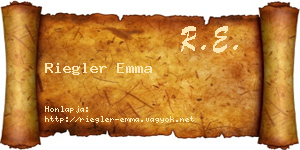 Riegler Emma névjegykártya